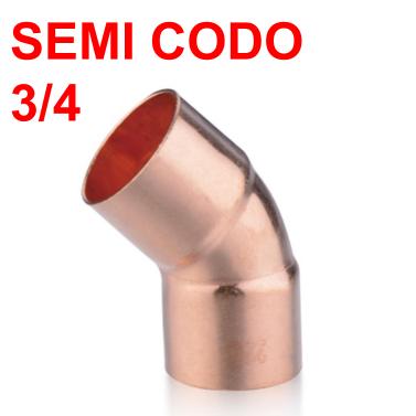 SEMICODO DE COBRE 45° 3/4&quot;