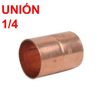 UNION DE COBRE SOLDAR 1/4"