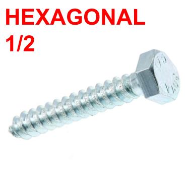 TORNILLO  CABEZA HEXAGONAL  TIRAFONDO 5/16x2" PARA CHAZO 1/2
