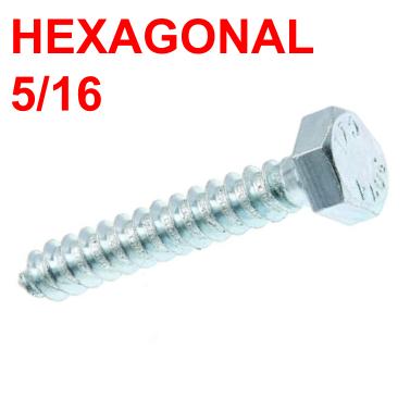 TORNILLO CABEZA HEXAGONAL 1/4X1.1/4&quot; TIRAFONDO PARA CHAZO 5/16