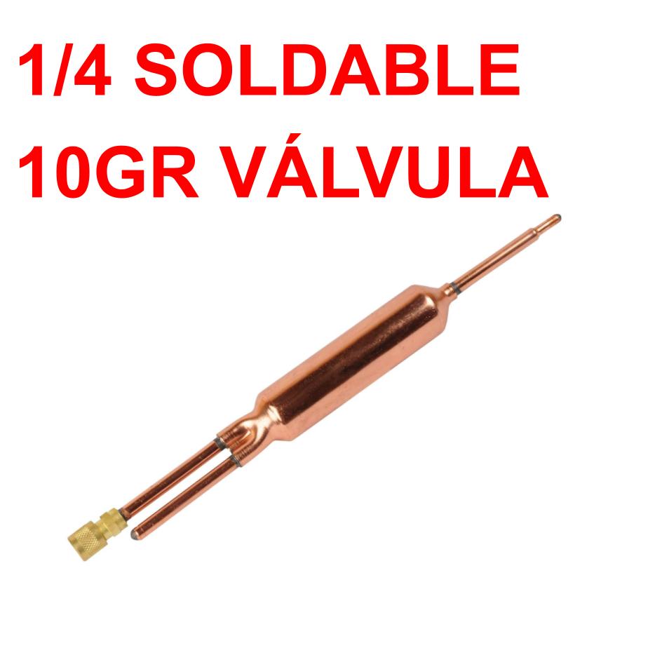 FILTRO SECADOR 1/4&quot; COBRE SOLDABLE  PEQUEÑO CON VALVULA 10gr