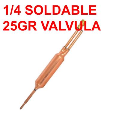 FILTRO SECADOR 1/4" COBRE SOLDABLE  GRANDE CON VALVULA 25gr