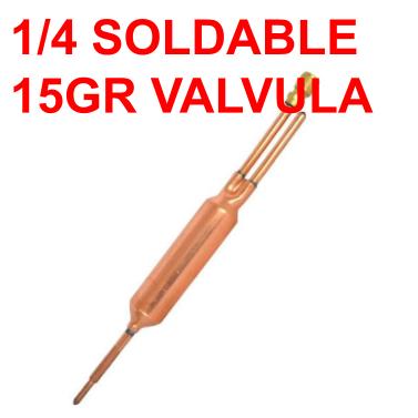 FILTRO SECADOR 1/4" COBRE SOLDABLE  PEQUEÑO CON VALVULA 15gr